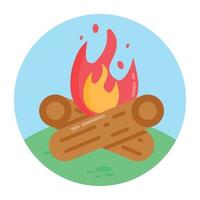 Bonfire and wood fire vector