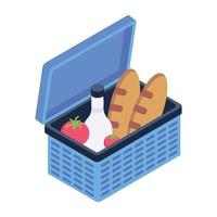 Grocery and Food Basket vector