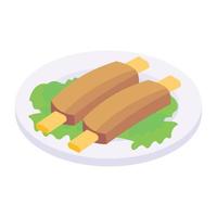 Lamb Sticks and Meal vector