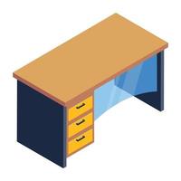 mesa de escritorio de la computadora vector