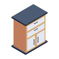Bedside Table and Cabinet vector