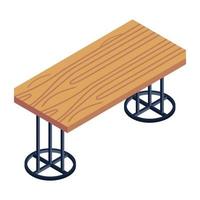 escritorio y mesa de madera vector