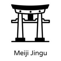 meiji jingu y edificio vector