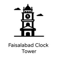 torre del reloj de faisalabad vector