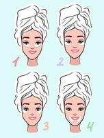 Girl flat illustration using eye patches in different ways vector