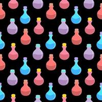 seamless pattern with magic potion bottle vector