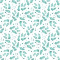 pattern with fern leaves and botanical elements vector