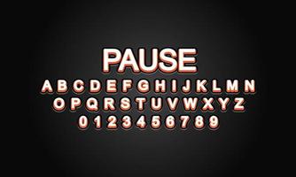 pause font alphabet vector