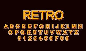 retro font alphabet vector