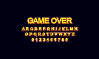 game over font alphabet vector