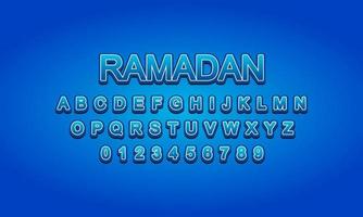 ramadan font alphabet vector