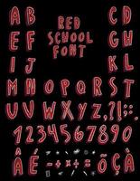 alfabeto de tiza roja de la escuela vector