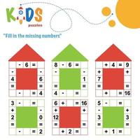 Fill in the missing numbers, printable math worksheet vector