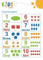 learning numbers worksheet vector