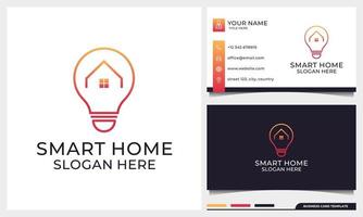 House and light bulb lamp logo design vector