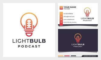 Light Bulb Podcast mic logo design, creative Smart Podcast Logo vector