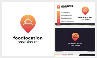 Food location icon logo design inspiration and business card vector