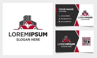 Real estate Logo Design with business card Template vector