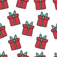 Wrapped Christmas Presents Seamless Repeat Vector Pattern