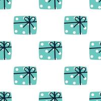 Wrapped Christmas Presents Seamless Repeat Vector Pattern