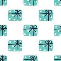 Wrapped Christmas Presents Seamless Repeat Vector Pattern