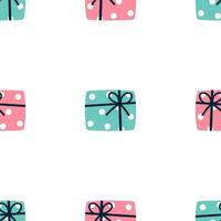 Wrapped Christmas Presents Seamless Repeat Vector Pattern