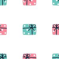 Wrapped Christmas Presents Seamless Repeat Vector Pattern