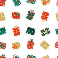 Wrapped Christmas Presents Seamless Repeat Vector Pattern