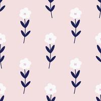 Cute Flowers Seamless Repeat Vector Pattern