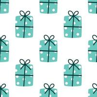 Wrapped Christmas Presents Seamless Repeat Vector Pattern