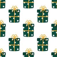 Wrapped Christmas Presents Seamless Repeat Vector Pattern