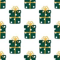 Wrapped Christmas Presents Seamless Repeat Vector Pattern