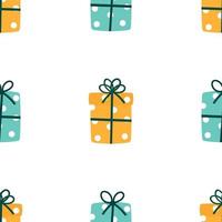 Wrapped Christmas Presents Seamless Repeat Vector Pattern