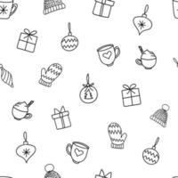 Christmas Ornaments Seamless Repeat Vector Pattern