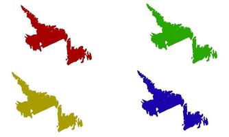 silueta de mapa de la provincia de terranova y labrador en canadá vector