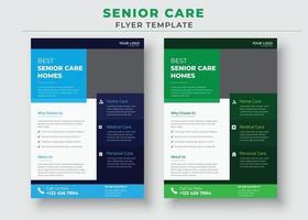 plantilla de volante de cuidado de personas mayores, el mejor folleto de hogar de cuidado de personas mayores vector
