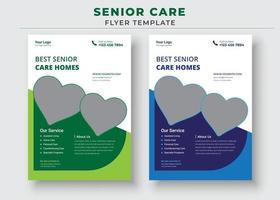 plantilla de volante de cuidado de personas mayores, el mejor folleto de hogar de cuidado de personas mayores vector