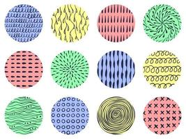 Hand drawn doodle abstract patterns set vector