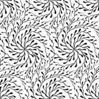 Hand drawn doodle abstract black and white seamless pattern vector