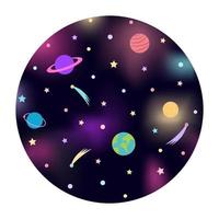 Space round pattern for textile prints vector