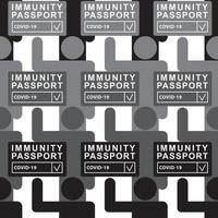 Immunity passport with covid 19 checkbox seamless pattern vector