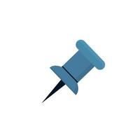 Blue push pin. Needle for fixation memo on board. vector