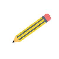 Yellow wooden pencil with rubber eraser vector