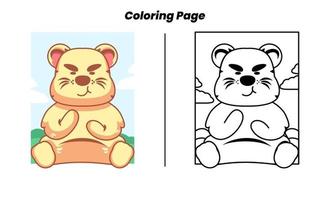 cute lion with coloring pages vector