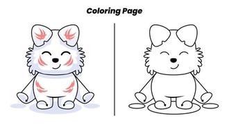 cute animal with horns with coloring pages vector