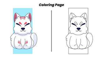 cute dog sitting with coloring page vector