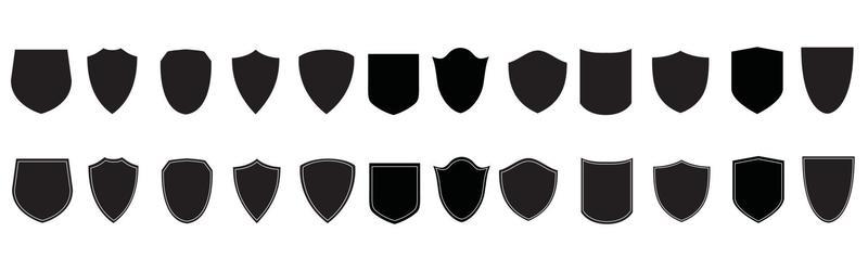 Shield icons collection. Protect shield set. Set of shields