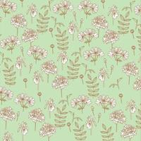 pattern with flowers and leaves vector