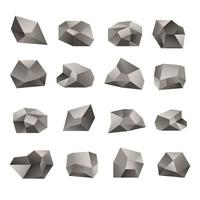 Set of triangular stones illustration on the white background. vector