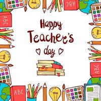 Vector illustration of a stylish text for Happy Teacher's Day.